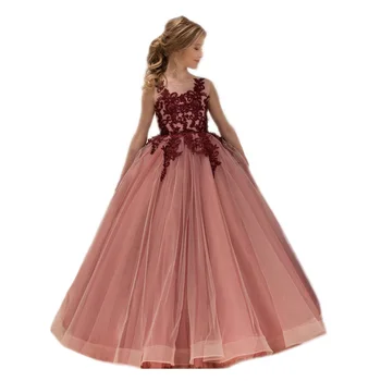 

Girls Lace Sleeveless Dress Child Clothes Summer Fashion and Flower Design Baby Girls Dress Girls Elegant Princess Party Dress