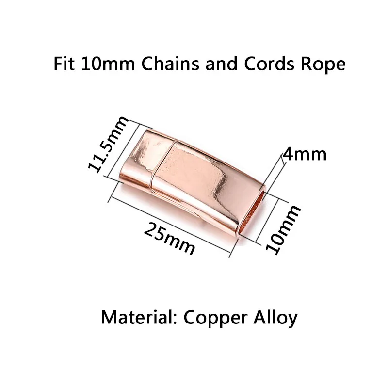 5 шт./лот, блестящие магнитные застежки, магнит сплава, пряжка, подходит для 10 мм цепей, разъемы для DIY кожаного браслета, ювелирных изделий