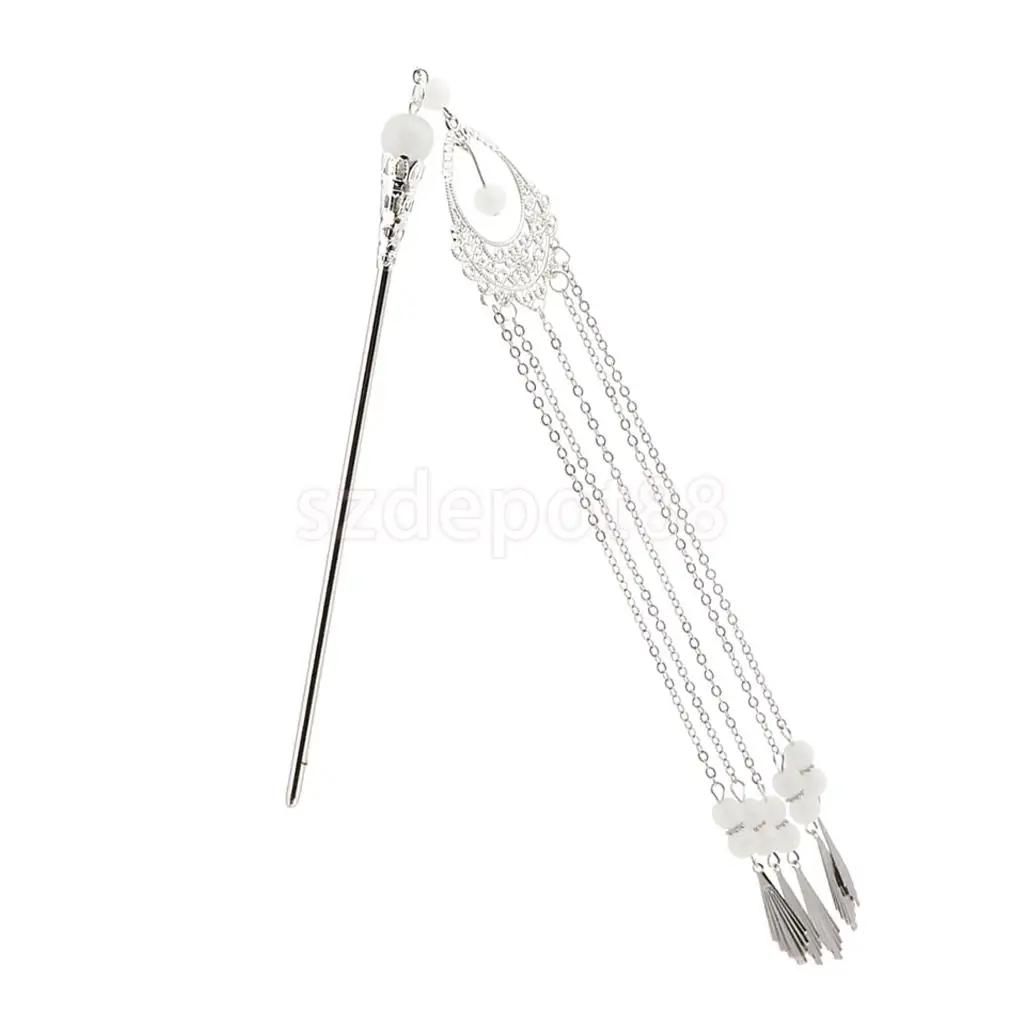 Vintage Chinese Traditional Tassel Hair Stick Shawl Pin Women Hair Accessory