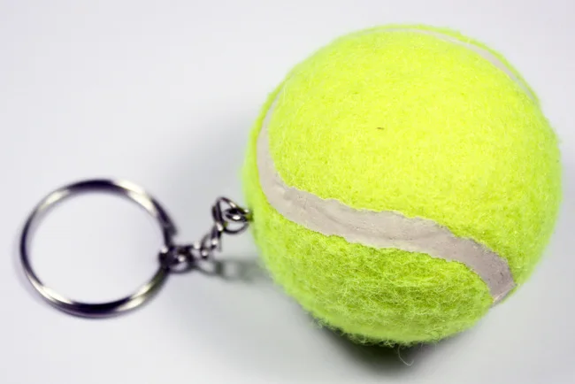 Дизайн теннисный мяч брелок автомобильный брелок Спортивная цепочка серебряный цвет сумка Подвеска Брелки для мужчин и женщин подарок 17109