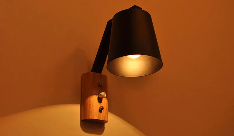 Horsten Modern Wall Lamps Sconces Living Room E27 Wooden Iron Restaurant Bedroom Decorative Wall Lights Lamparas Home Lighting Fixture (7)