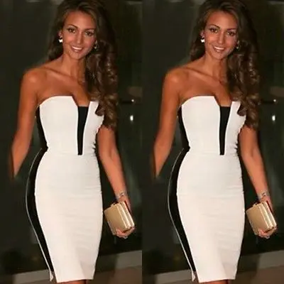 Summer font b Women b font font b Sexy b font Strapless Bandage Bodycon Party Mini