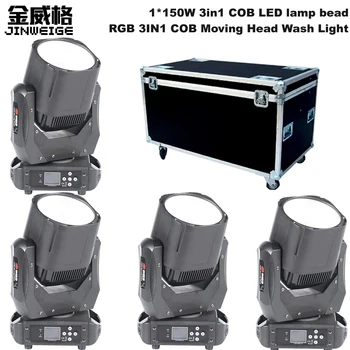 

Free Shipping Flightcase Packing 4pcs/lot 150W RGB 3IN1 COB Wash Moving Heads Light DMX 120 Degree Wash LED Stage Disco DJ