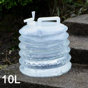 

10L Outdoor PE telescopic bucket portable folding water bag tap mountaineering truck bladder bottle pouch hiking container