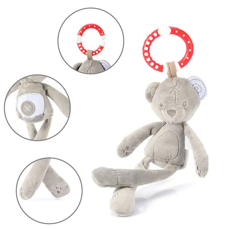 Baby Infant Rattles Hanging Soft Plush Animal Stroller Bell Play Toys Doll Rabbit Bear