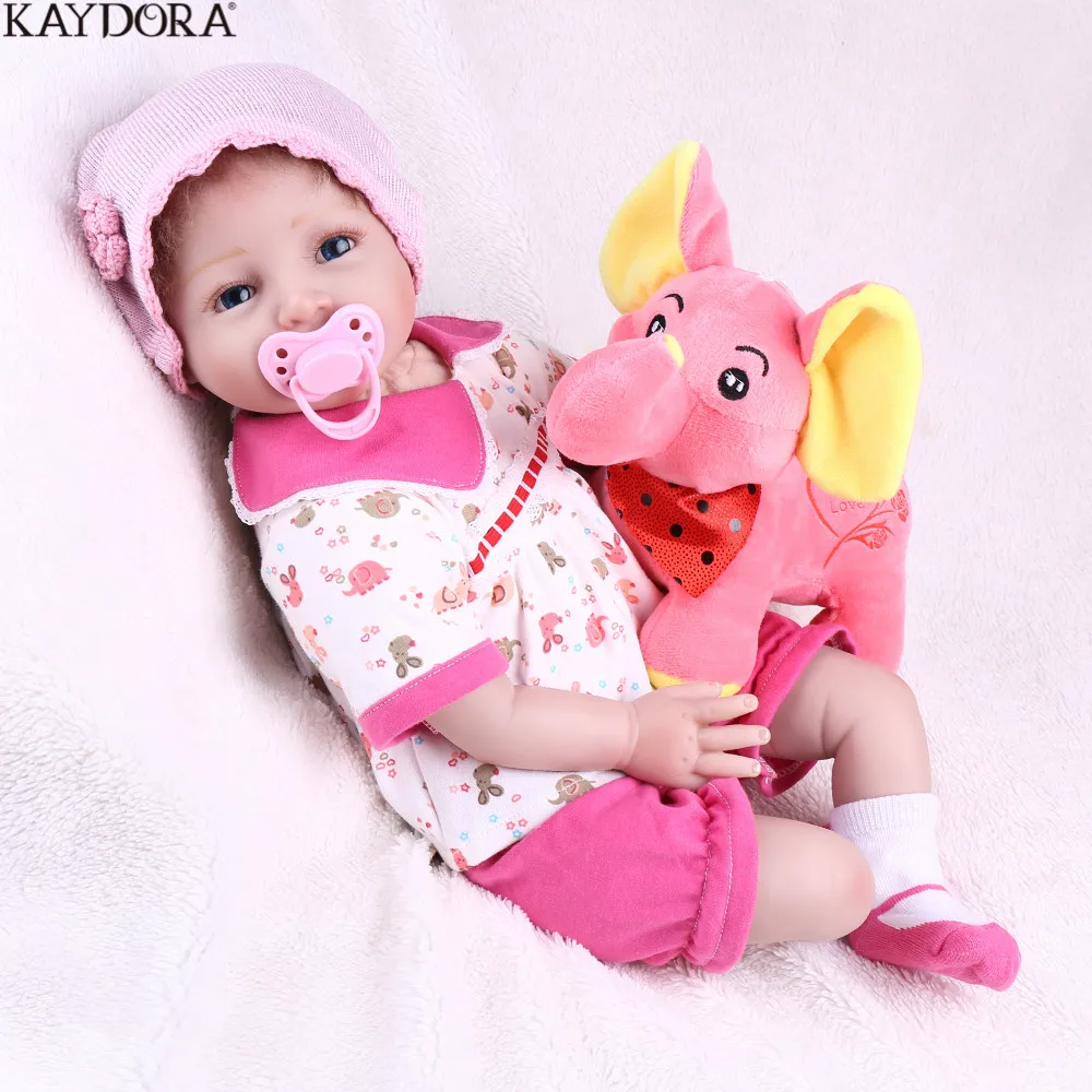 

KAYDORA Silicone Reborn Baby Dolls 22 Inch 55cm Adorable Lifelike Real Dolls Bebe Realistic Kids Bebe Reborn Girl Doll