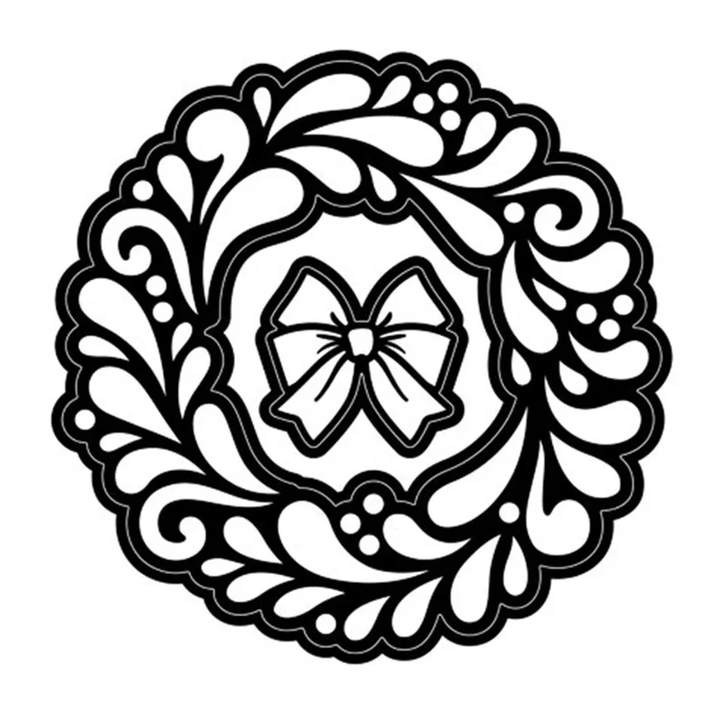 

Eastshape Stylized Wreath and Bow 100*100mm New 2018 Metal Cutting Dies for Scrapbooking Embossing Album Craft Card Decor Die
