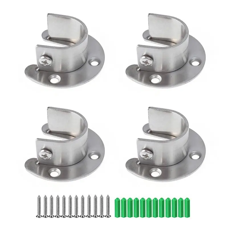 

20pcs Flange Socket Professional Thicken U Shaped Stainless Steel Flange Socket Bracket Support for Home Closet Wardrobe Bedroom