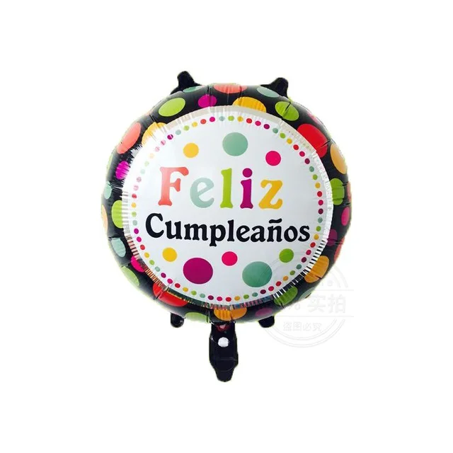 10 шт./лот 18 дюймов Feliz cumpleanos испанский день рождения шары Круглый майлар баллон гелия С Днем Рождения вечерние воздушные шары - Цвет: style-15