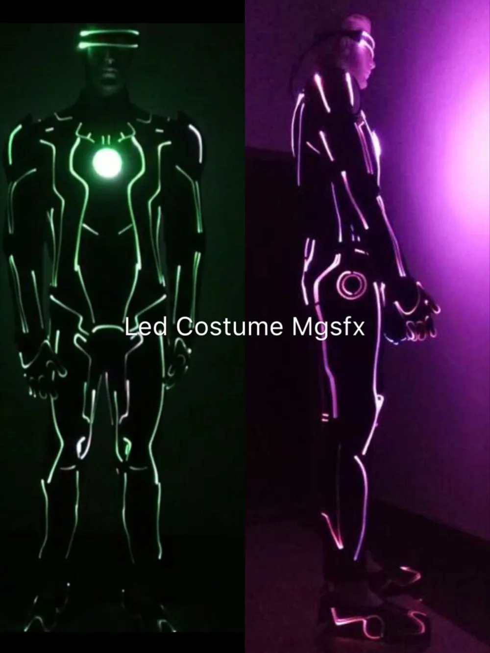 

DMX program Control Optic fiber light up dance costume LED Robot Halloween dress for nightclub DJ stage performance