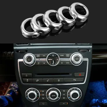 

5x Chrome Center Control Air Conditioning AC Adjust Switch Ring Cover Trim For Land Rover Range Rover Freelander 2 / LR2 13-2015