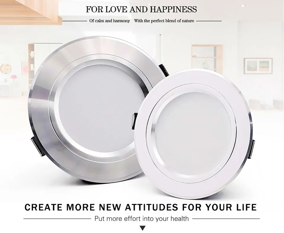 LED Downlight Ceiling 5W 9W 12W 15W 18W led Round Recessed Ceiling lamp AC 220V 230V 240V New type Bulb Bedroom