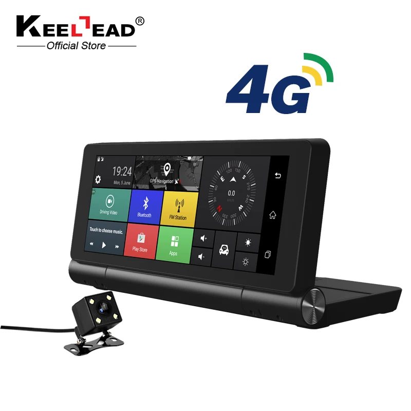 

KEELEAD 4G Car DVR GPS Navigator Camera 6.86"Android 5.1 Bluetooth HD1080P ADAS Double Video Recorder Camera Registrar Dash Cam