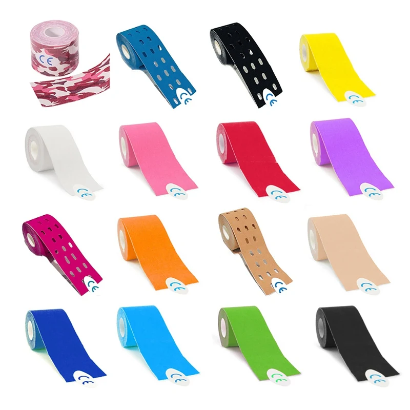 

5cm*5 Medical Elastic Perforated Muscle Patch Sports Bandage Kinematic Tape For Physiotherapy Comfortable Substrate