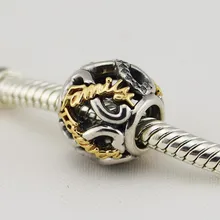 Подходит для Pandora талисманы браслеты 925 пробы серебряные ювелирные изделия ажурные Бесконечность семья навсегда бусины с 14 к натуральн