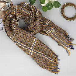 2018 осень зима женский шерсть шарф в полоску для женщин кашемир шарфы для широкий решетки длинная шаль обёрточная бумага одеяло теплый