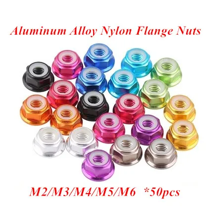 M2 M3 M4 M5 Aluminum Alloy Hex Lock Nuts Nylon Insert Locking Nuts Multicolor