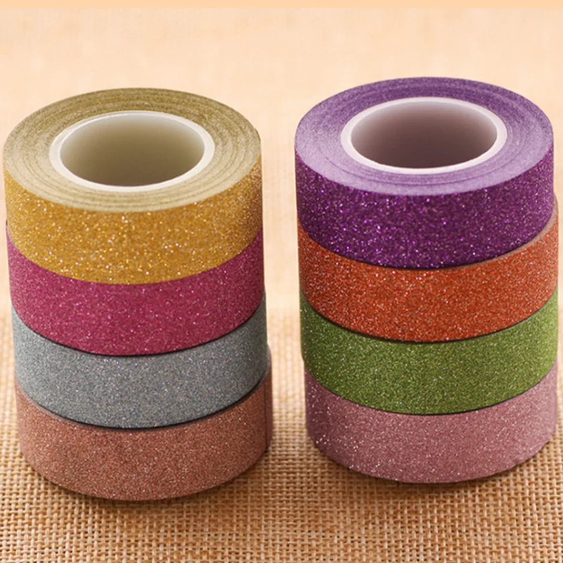 

1 Pc Kids Glitter Shiny Stickers Gold Flash Sticker Toys for Children Laptop Powder Belt Artistic Hoops Winding Tape Decoration