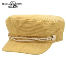 Новая женская темно-синяя кепка модная головной убор моряка шляпы военные армейские шапки Вельветовая панк шляпа с заклепками крутая морская Кепка s для женщин леди