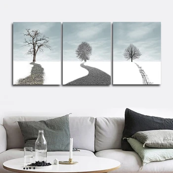 

Road and Tree Wall Pictures Poster Print Canvas Painting Calligraphy Decorative for Living Room Bedroom Home Decor Frameless