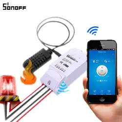 Sonoff Th 10a/16a Smart переключатель Wi-Fi контроллер с Температура Сенсор/Водонепроницаемый влажность мониторинга домашней автоматизации для Alexa