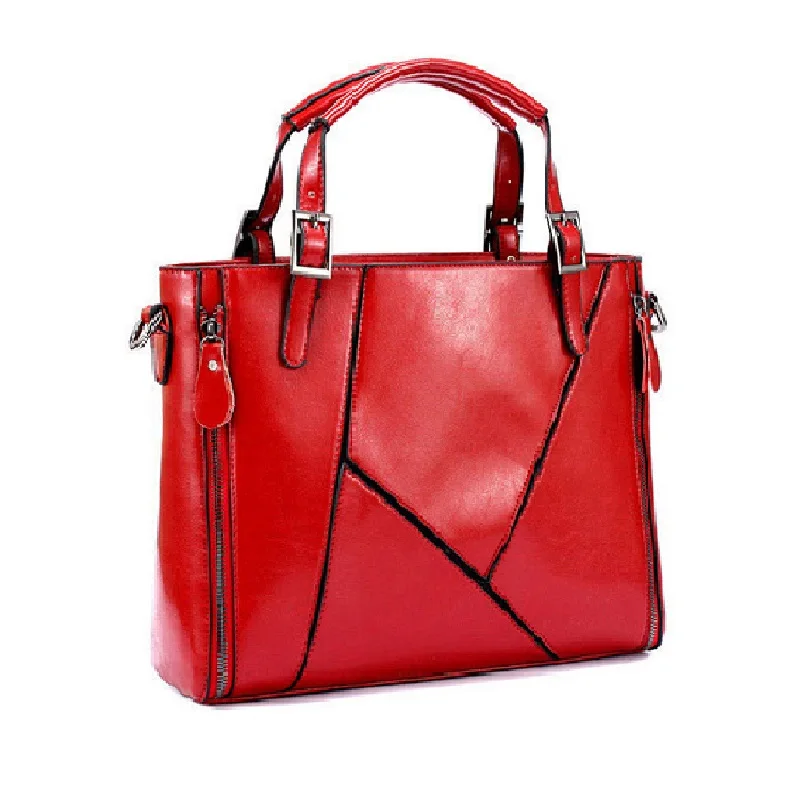 

Hight Quality Women Red Genuine Cow Leather Shoulder Bag Totes Handbags Ladies Bsuiness Formal Casual Large Crossbody Bags