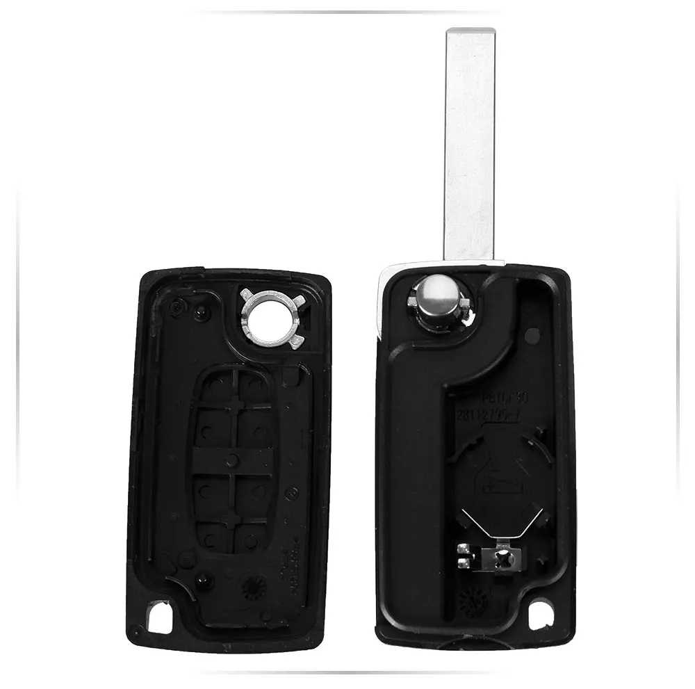 KEYYOU 2 кнопки флип ключ чехол пустой корпус с желобком для peugeot 107 207 307 307S 308 407 607 2BT DKT0269