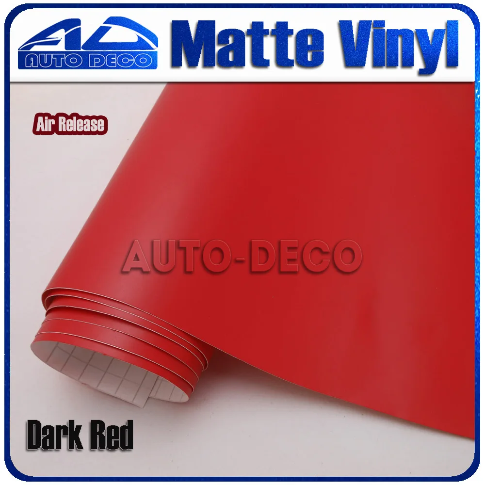 Attractive Dark Red Matte Viny Film for car wrap car color change sticker Size:1.52*30m FedEx Free Shipping film for change