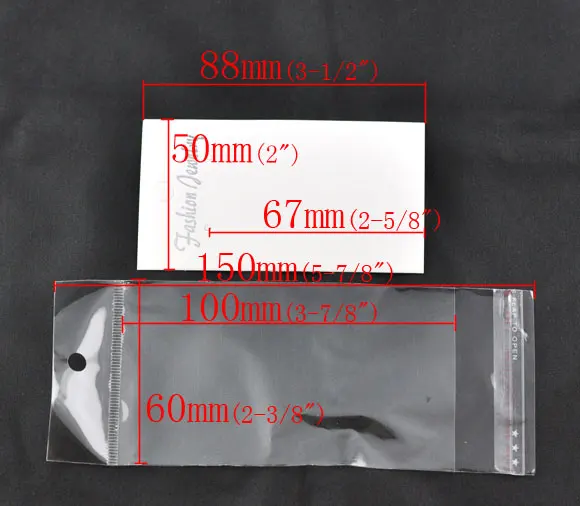 DoreenBeads белые ушные крючки карточки для демонстрации серег(с "модные ювелирные изделия" печати) W/Самоклеющиеся сумки 88x50 мм, продается в упаковке 15