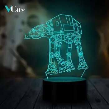 

VCity 3D Night Light Led Table Lamp Movie Fan ATAT USB Portable Wireless Mood Multicolor RGB Luminaria Change Gifts for Kids Toy