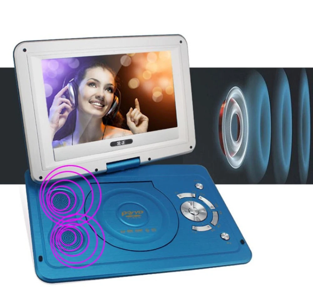 2019 New 14 Inch HD Portable Rotating Screen Smart TV EVD DVD Player Mini TF Card And USB Audio And Video Playback Television