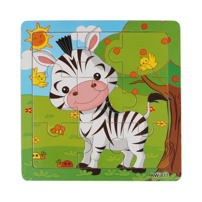 Милый деревянный жираф зебра молочная Зебра головоломки игрушки для детей Образование и обучение головоломки игрушки подарок интеллект