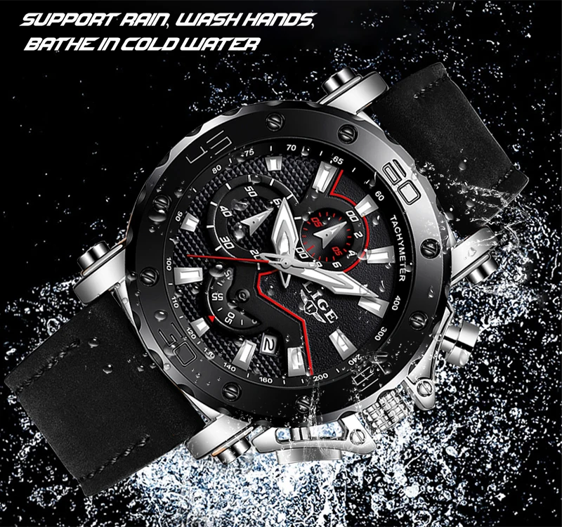  Relogio Masculino 2019 LIGE Watch Luxury Brand Men Analog Leather Sport Watches Men's Army Military