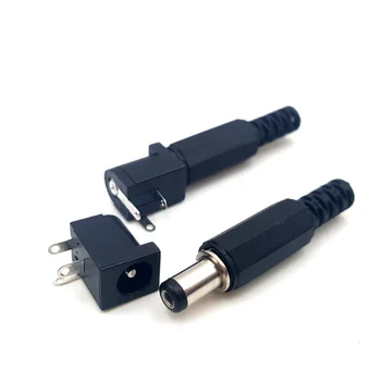 

10PCS DC 5.5*2.1MM Power Plug and Power Sockets with Dust Cap