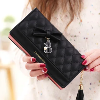 

Women Purses Female Tassel Lovely Coin Purse Card Holder Girls Cute Long Clutch Bags For Women 2019 Wallet Women Passport Cover