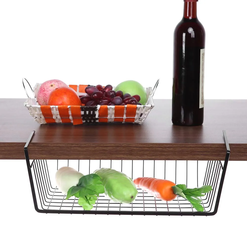 

Hanging Under Shelf Storage Iron Mesh Basket Cupboard Cabinet Door Organizer Rack Closet Holders Storage Basket Rack Organizer