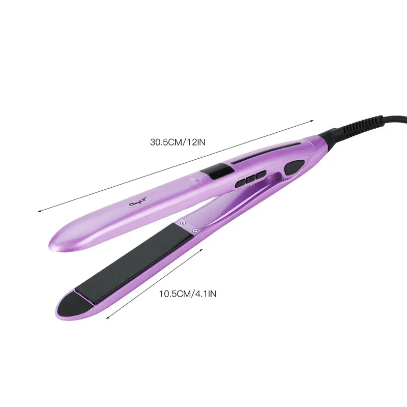 

2 in 1 Hair Straightener Hair Curler Professional 3D Floating Flat Iron Tourmaline Ceramic Straightening Irons LED Display 35