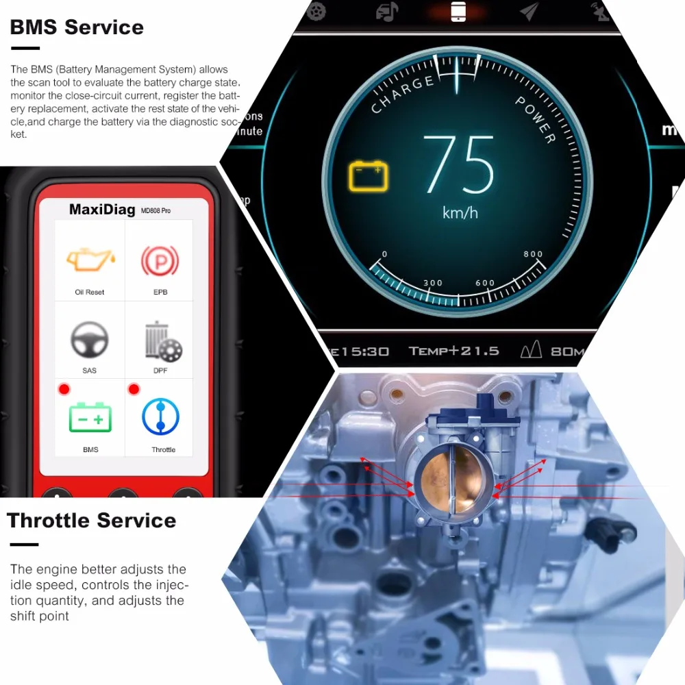 Полная система автомобиля Diagnsotic инструмент autel Maxidiag MD808 PRO OBD2 OBD поддержка BMS/сброс масла/SRS/EPB/DPF лучший ручной автоматический сканер