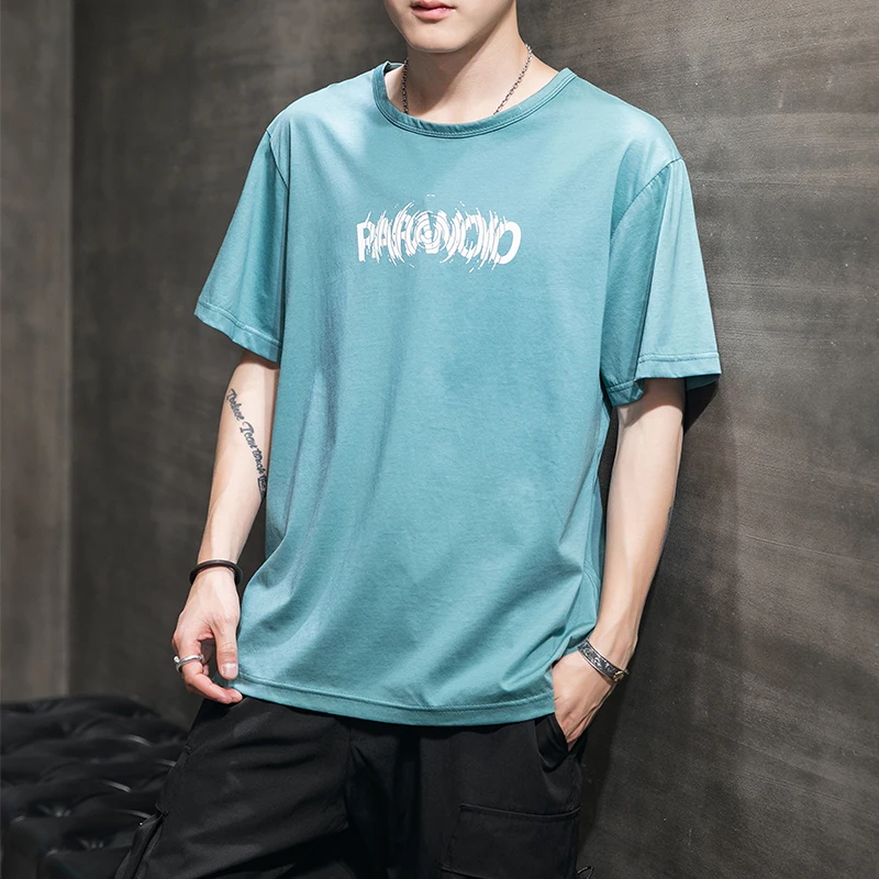 

Summer New T Shirt Men Fashion Solid Color O-neck Short-sleeved Tshirt Man Streetwear Hip-hop Loose Cotton T-shirt M-3XL