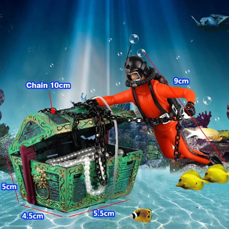Смола Охотник за сокровищами дайвер аквариум Декор мини подводная лодка Украшение Аквариум подводный пейзаж