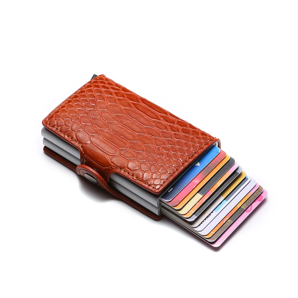 BISI GORO RFID бизнес-держатель для карт для мужчин и женщин pu кожаный металлический кошелек держатель для карт чехол для кредитных карт Карманный дропшиппинг