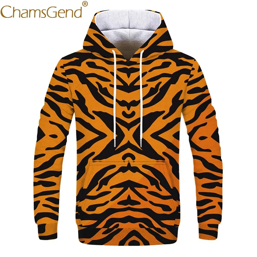 Newly Design Tiger Print Men Cool Hoodies Sweatshirt Casual Streetwear
