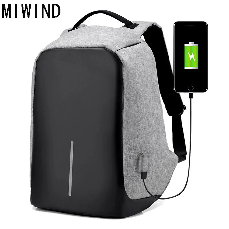 

MIWIND Anti-theft 15.6 inch Waterproof Laptop Bag Casual Men Women Backpack Mochila School Bags for teenagers TMY1167