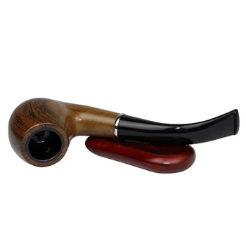 Classic Wood Grain Resin Pipe Chimney Filter Long Smoking Pipes Tobacco Pipe Cigar Gifts Narguile Gift Grinder Smoke Mouthpiece 5