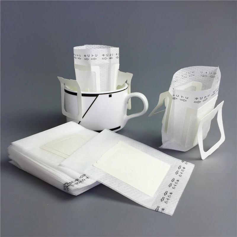 

50PCS Filter Paper For Coffee Bag Paper Filter Hanging Ear Coffee Dripper Cups Portable Outdoor v60 Drip Bag Coffee Filters