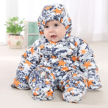 

BINIDUCKLING 2018 Autumn Winter New Newborn Baby Rompers Toddle Clothes Polyester Camouflage Thicken Warm Hooded Rompers