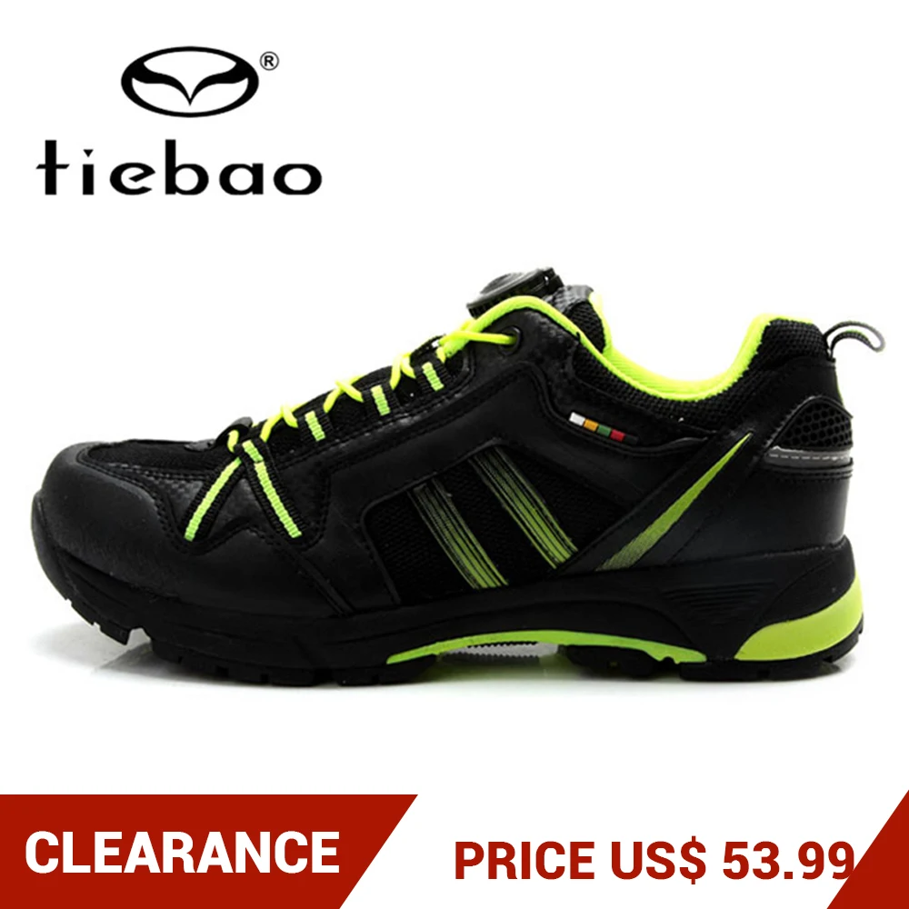 

TIEBAO Professional Leisure MTB Road Bike Shoes Men Cycling Shoes Bicycle Rubber Soles Mesh Upper Self-locking Sports Shoes