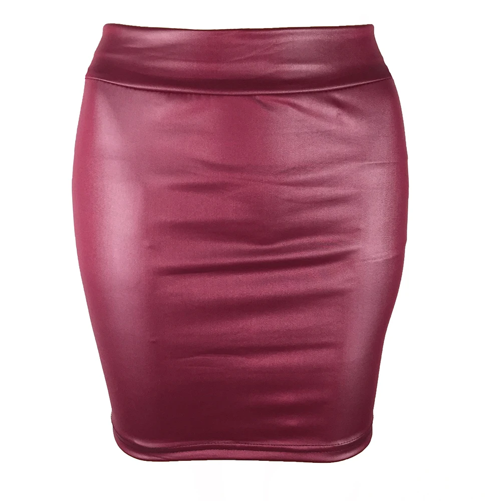 Сексуальная Женская мини-юбка из искусственной кожи карандаш с высокой талией облегающая юбка модная короткая юбка Уличная Streetwear