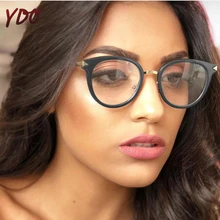 YDO, круглые очки, оправа для женщин,, модная оправа с линзами при миопии, синий светильник, очки, прозрачные линзы, женские, оптические, поддельные очки