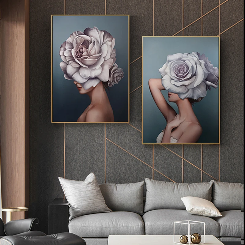 

Fashion Pretty Women Canvas Postmodern Poster And Print Wall Art For Living Room Girl Room Aisle Cuadro Sexy Decoracion Salon